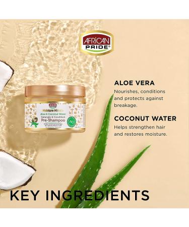 African Pride Moisture Miracle Aloe & Coconut Water Pre-Shampoo 12 oz - Minimizes Hair Breakage, Detangles & Conditions - Natural Coils & Curls - Pack of 1 - Buy Online on SooperMarket.com