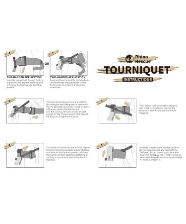 Rhino Rescue Tourniquets - One-Hand First Aid Set for Emergency Bleeding | 4 PC Tactical Life-Saving Gear for Paramedics & Field Use - Buy Online on SooperMarket.com