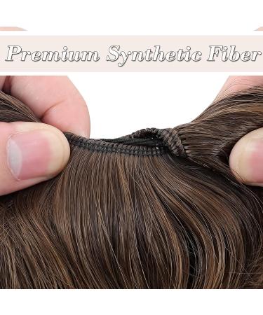 Thick Synthetic Hair Bun Extensions - Messy Hair Scrunchies for Women - Medium Brown to Coffee Brown (45g) - Light Brown Updo Ponytail Hairpiece - Buy Online on SooperMarket.com