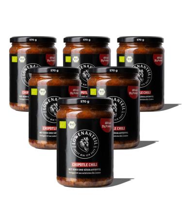 Lion content - stew "Chipotle Chili" - 570 g glass with the best beef and sweet potato - without adding sugar and gluten -free - healthy ready -made dish with a lot of protein - quantity: 6 6