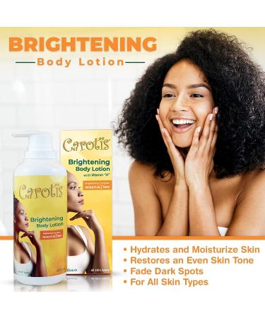 Carotis Skin Brightening Lotion 13.5 Fl oz - Carrot Oil & Vitamin A for Body, Knees, Elbows, Hands | 400ml - Buy Online on SooperMarket.com