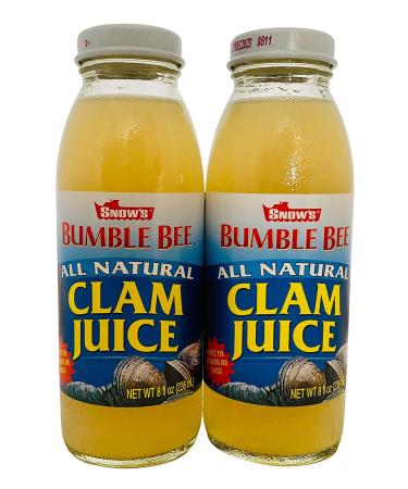 SNOW'S BY BUMBLE BEE All Natural Clam Juice, 8 Ounce Bottle (Pack of 2), Pure Bottled Clam Juice