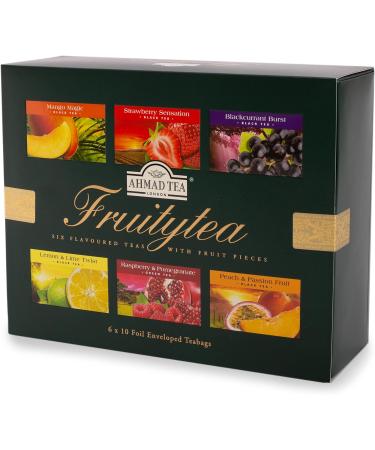 Ahmad Tea Fruit Tea Selection Pack | Fruity Black teas Fruity Green teas | Perfect fruit tea gift | 60 Teabag Sachets | 6 Flavours Fruit Tea Selection 60 Count (Pack of 1) - Buy Online on SooperMarket.com