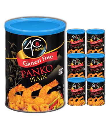 4C Premium Gluten Free Bread Crumbs, Panko Plain 6 Pack, Gluten-Free Flavorful Crispy Crunchy, Value Pack Gluten Free - Panko Plain 6 Ounce (Pack of 6)