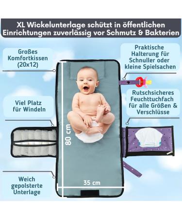 Buy Bubenherz XL Diaper Pocket - Comfort Hygienic Wrap & Non-Slip Wet Cloth Compartment | On-the-Go Changing Bag Organizer - Violet Feed - Buy Online on SooperMarket.com