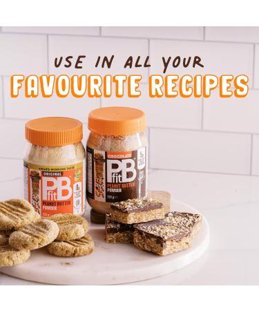 PBfit Peanut Butter Powder - Original & Chocolate - 87% Less Fat Gluten Free All Natural Nut Butter Spread - Powdered Peanut Butter from Real Roasted Peanuts - 225g (Pack of 2) - Buy Online on SooperMarket.com