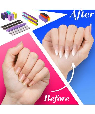 16 Pcs Nail Files & Buffers Set - OVLUX Professional & Home Nail Buffer Block Tool - Double Sided Grit Files for Natural Nails - 7 Step Nail Strips - Buy Online on SooperMarket.com
