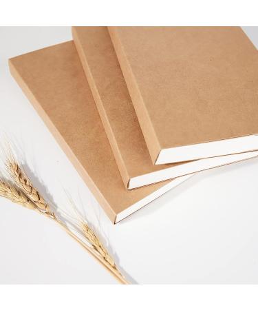 Kraft Cover Blank Sketch Book - 140x210mm - 112 Sheets/224 Pages - 100g Full Wood Paper - 350gsm Kraft Cover - Buy Online on SooperMarket.com