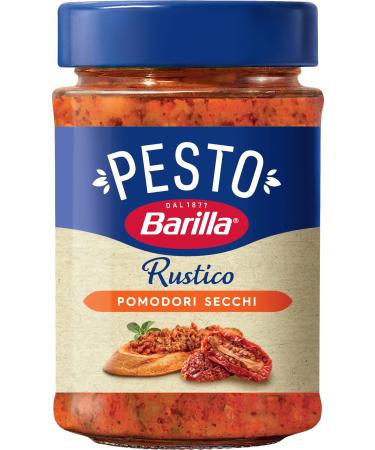 Barilla Pesto Rustico Pomodori Secchi 1 x 200g |Gluten-free Italian pasta sauce with sun-dried tomatoes vegan / vegetarian noodle sauce red pesto tomatoes 200 g (1 Pack)