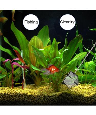 Small Pond Fishing Net with Telescopic Handle - Stainless Steel Aquarium Fish Net for Cleaning and Catching Tiny Fish and Shrimp - Black Square Net - Buy Online on SooperMarket.com