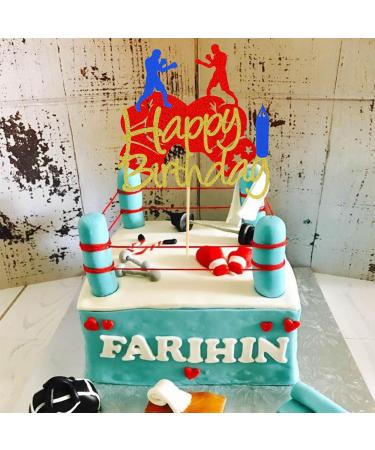 Arthsdite 1Pc Boxing Happy Birthday Cake Topper Boxing Gloves Cake Decorations Sports Birthday Theme Party Cake Decoration Supplies Boxing Cake Topper - Buy Online on SooperMarket.com