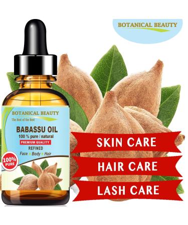 Botanical Beauty Babassu Oil - 100% Pure Natural Refined Cold-Pressed Carrier Oil for Face Skin Body Hair & Nails - Rich in Vitamin E & C - 1 Fl oz (30 ml - Buy Online on SooperMarket.com