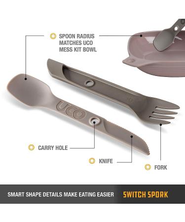 UCO Switch Spork 2-Piece Camping Utensil Set - Sandstone | Lightweight & Integrated Design - Buy Online on SooperMarket.com
