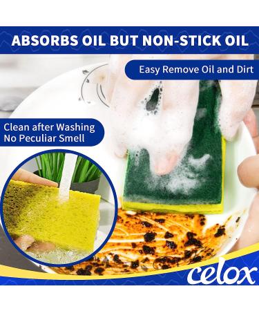 CELOX 12 Pack Dual Sided Kitchen Dish Sponge - Heavy Duty Non Scratch Sponges for Dishwashing and Cleaning - Highly Absorbent & Quick Drying - Buy Online on SooperMarket.com