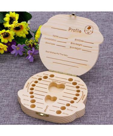 Haqatr Children's Wooden Tooth Box Children Teeth Box Baby Tooth Box Keepsake Save Organizer for Baby Kids Boy Tooth Storage Box Souvenir Baby Teeth Save Box - Buy Online on SooperMarket.com