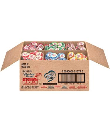 Nestle Nestle Coffee mate Coffee Creamer Variety Pack Liquid Creamer Singles Non Dairy No Refrigeration 6 Boxes of 30 Singles