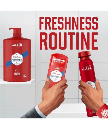 Old Spice Whitewater Shower Gel Men 1000ml 3-in-1 Shampoo Body Wash Face Wash VALUE PACK 1L With Pump - Amber Sandalwood & Citrus - Buy Online on SooperMarket.com