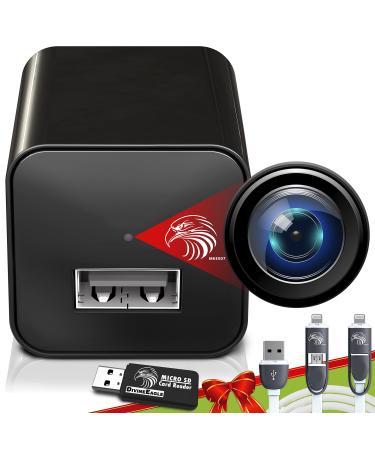 DIVINEEAGLE Mini Spy Camera Hidden Camera Charger for Spying | Secret Camera 1080p Full HD | Small Hidden Nanny Cam | Surveillance Camera | USB Charger Camera | Hidden Spy Cam | Hidden Cam 1 pcs Black