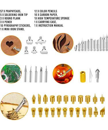 44 PCS Wood Burning Kit with Adjustable Temperature Pyrography Pen - Professional Pyrography Tool Set for Embossing, Carving, Soldering - DIY Creative Tools - Buy Online on SooperMarket.com