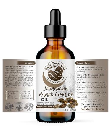 Buy Bella Terra Black Castor Oil 4oz - Rich in Vitamins & Ricinoleic Acid for Radiant Skin - International Shipping Available - Buy Online on SooperMarket.com