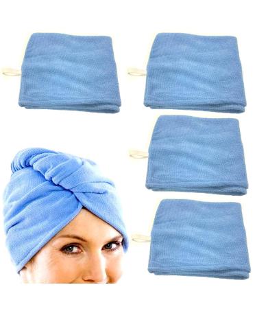 Set of 4 head towels hair turban blue hair drying towel towel ladies headscarf hair turban drying cap hair towel