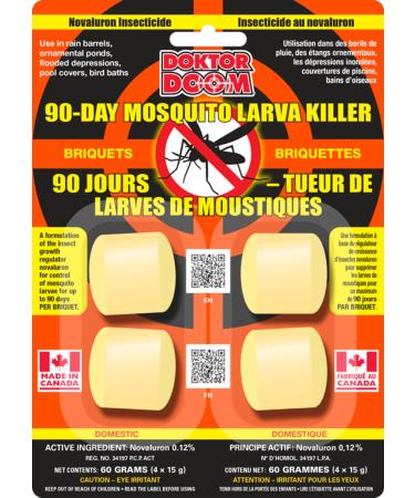 Doktor Doom 90-Day Larva Killer Mosquito/Insect Briquets/Dunks 4-pk