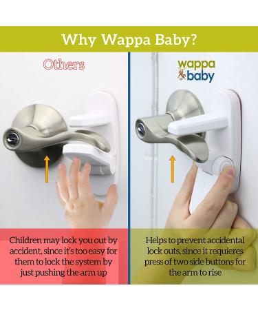 Improved Childproof Door Lever Lock (2 Pack) Prevents Toddlers From Opening Doors. Easy One Hand Operation for Adults. Durable ABS with 3M Adhesive Backing. Simple Install  No Tools Needed (White  2) White 2 - Buy Online on SooperMarket.com