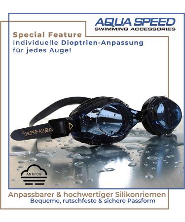 Aqua Speed Prescription Swimming Goggles - Lumina Black Tinted for Myopia | Custom Dioptries for Adults - Buy Online on SooperMarket.com