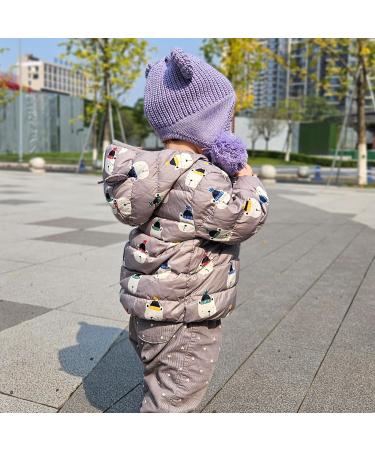 KAKU NANU Toddler Winter Hat with Double Pom Pom Earflap | Fleece Lined Beanie for Baby Boys and Girls 2-4 Years - Purple - Buy Online on SooperMarket.com