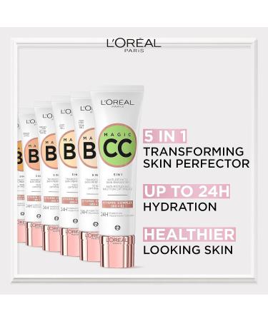 L'Or al Paris Magic CC Cream with SPF 20 Anti-Redness and Colour Correcting With Vitamins B5 and E Lightweight Hydrating Formula Adapts to Skin Tone for a Natural Glowy Finish 30 ml CC Cream 30 ml (Pack of 1) - Buy Online on SooperMarket.com