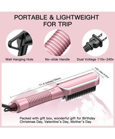 Professional Ceramic Ionic Hair Straightener Brush - Anti-Scald Fast-Heat for Home, Travel & Salon - Buy Online on SooperMarket.com