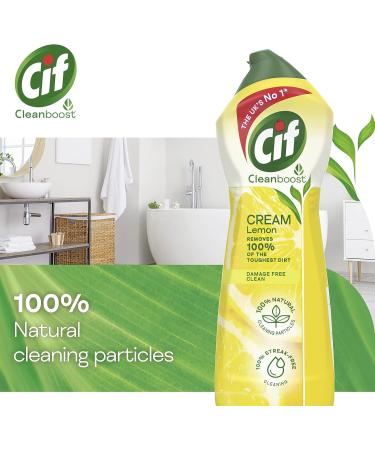 Cif Lemon Cream Cleaner 750 ml - 100% Natural Cleaning Particles - Multipurpose Surface Cleaner - Pack of 1 - Buy Online on SooperMarket.com