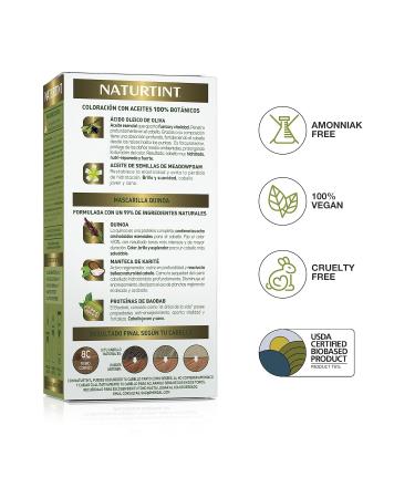Natureint Biobased Hair Color 8C Copper Blonde | Ammonia-Free | 3 Pack - 510ml Natural Ingredients - Buy Online on SooperMarket.com