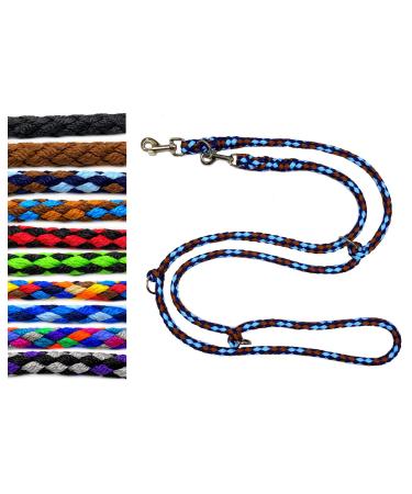 Dog linen large dogs up to 80 kg double brick jumbo 2.40m / 2.80m / 3.50m / 5m adjustable exercise line / guide very stable (2.80m 4-fold adjustable Africa (navy blau-light blue brown)) 2.80m 4-fold Africa (Marineblau-Hellblau-Braun)
