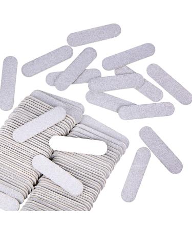 JSRQT 100 Mini Nail Files Double Sided Nail File Set Emery Board for Women Girls Acrylic Mini Nail Files Bulk Nail Buffer Professional Nail Files 180/240 Grit Manicure Tool (Silver)