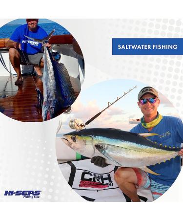 HI-SEAS Grand Slam Monofilament Fishing Line - Strong & Abrasion Resistant | 30 lb Test, 0.55 mm Dia, 440 Yd | Clear, Pink, Green, Smoke Blue, Fluorescent Yellow | Freshwater & Saltwater | Quarter Pound Spool - Buy Online on SooperMarket.com