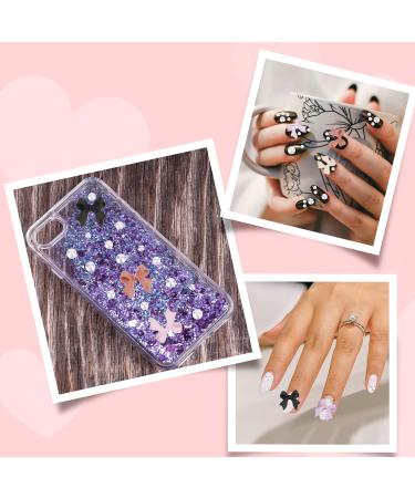 3D Bow Nail Charms 6 Colors Tiny Bow Charm with Pearl Stone Nail Design Colorful Nail Decorations for Jewelry Clothes Shoes DIY Craft - Buy Online on SooperMarket.com