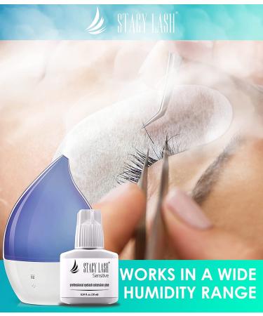 Stacy Lash Sensitive Eyelash Extension Glue 0.34 fl.oz - Low Fume, 5-6 Sec Drying Time, 5 Weeks Retention - Professional Use Only Black Adhesive for Individual Semi-Permanent Lash Extensions - Buy Online on SooperMarket.com
