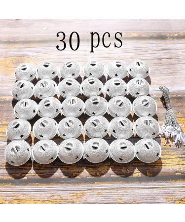 30-Piece Zsail Christmas Bells with Snowflake Cutout - 1.6 Inch Silvery Jingle Bells for Trees & Home Decor - Buy Online on SooperMarket.com