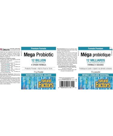 Natural Factors Mega Probiotic Powder - 75 g - Buy Online on SooperMarket.com