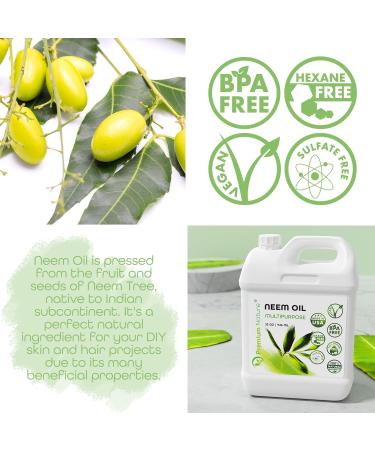 Premium Nature Organic Neem Oil For Skin - Natural - 32 Oz. - Buy Online on SooperMarket.com