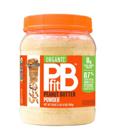 PBfit All-Natural Organic Peanut Butter Powder Powdered Peanut Spread from Real Roasted Pressed Peanuts 8g of Protein (30 oz.)