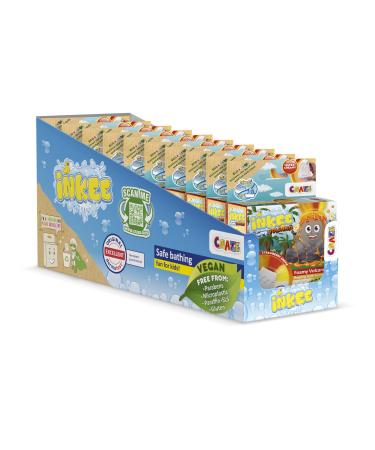 Inkee Foamy Volcano 10 Set |10x children's bombs in volcano-shape bathing ball yellow red & orange with cola fragrance & macadamia oil 10x foamy Volcano