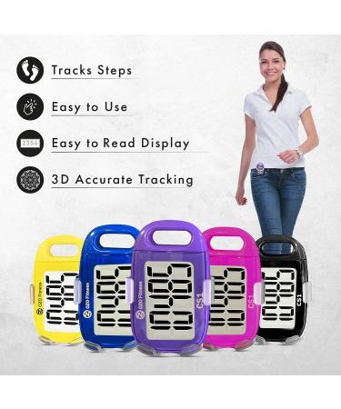 OZO Fitness CS1 Easy Pedometer for Walking - Step Counter with Large Display  Clip on and Lanyard Purple - Buy Online on SooperMarket.com