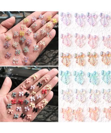 100 Pcs 3D Colorful Aurora Bow Nail Art Resin Rhinestone Charms - Nail Glitter & Accessories - Buy Online on SooperMarket.com