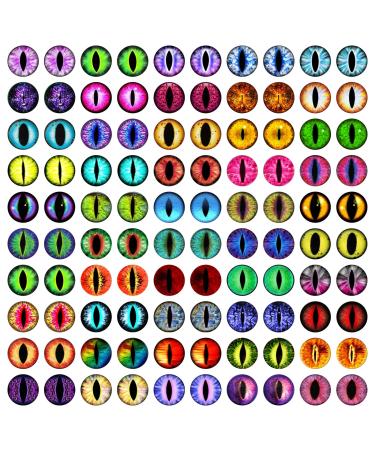 100PCS Assorted Dragon Eyes Glass Cabochon for Clay Doll Making Sculptures Props Craft DIY Findings Jewelry Making oval 10mm