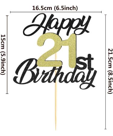 Shop Sumerk 21 Cake Attachments Gold & Black Birthday Party Decor for 21st Celebration - Buy Online on SooperMarket.com