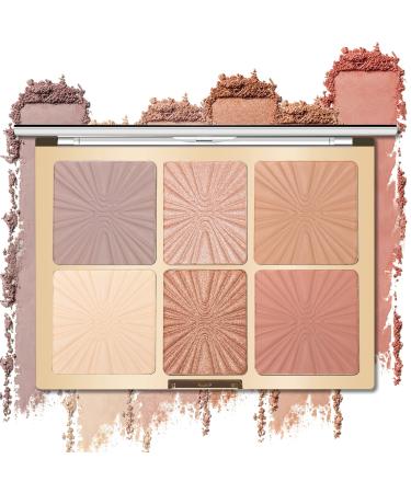 NewBang 6 Colors Blush Highlighter Makeup Palette Bronzer Powder Matte Shimmer Metallic Finish Face Blusher Contour Highlight Glitter Waterproof & Long Lasting Bling Natural Sparkle for Woman 6-color
