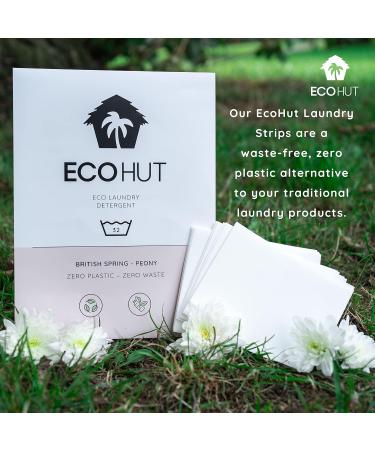EcoHut Laundry Sheets - Non Bio Laundry Detergent Sheets - 32 to 64 Loads- Laundry Sheets Detergent - Eco Laundry Detergent UK - Travel Laundry Detergent - Laundry Strips Peony 32 Count (Pack of 1) - Buy Online on SooperMarket.com