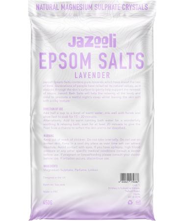 Scented Bath Epsom Salts Spa Soak Exfoliating Natural Magnesium Sulphate Crystals Muscle Aches Pains Repair Foot Feet Relieve Soothing Skin Relax 450g (Lavender) - Buy Online on SooperMarket.com